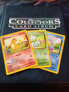 Pokemon Karten - 3 Starker Base Set Glumanda, Bisasam, Schiggy (deutsch)