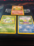 Pokemon Karten - 3 Starker Base Set Glumanda, Bisasam, Schiggy (deutsch)